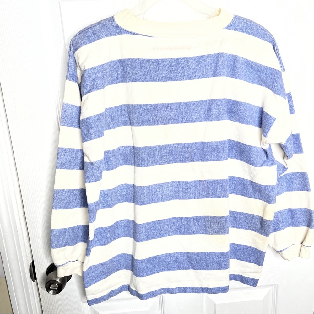 Vintage EXPRESS Logo Striped Shirt 80s Oversized Fit USA medium - Picture 9 of 13